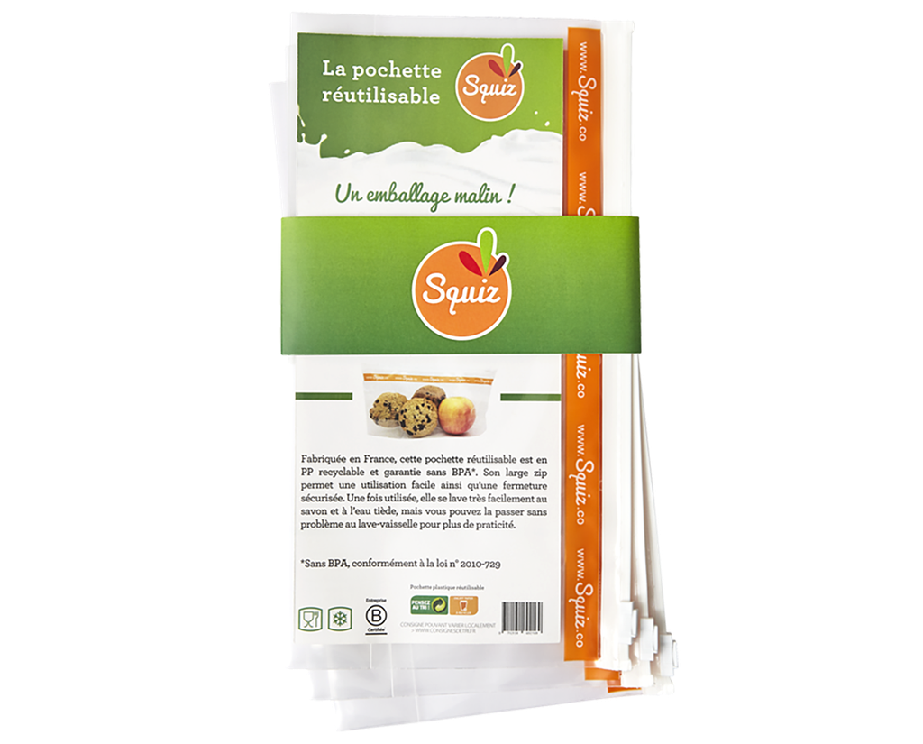 Pochette de transport réutilisable x3