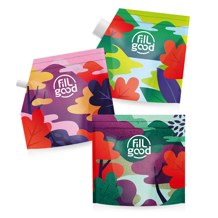 FillGood- Lot de 3 Sac vrac Solide (Modèle Petit Bouchon, Gros Bouchon et Sans Bouchon)