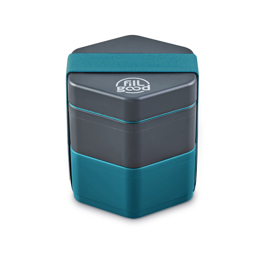 Bento Bleu 3 contenants - Matière d'origine végétale