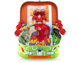 [A021AM014BFFBC] Valisette cadeau Serie Carnaval - 9 gourdes réutilisables